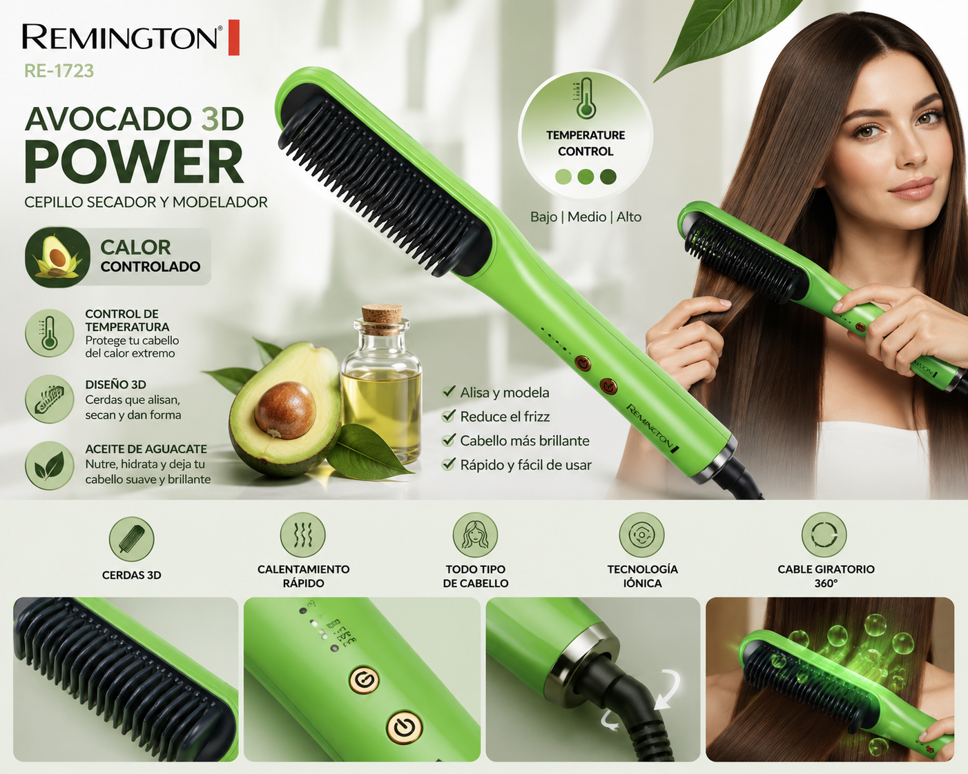 CEPILLO ALISADOR DE AGUACATE  RE-1723